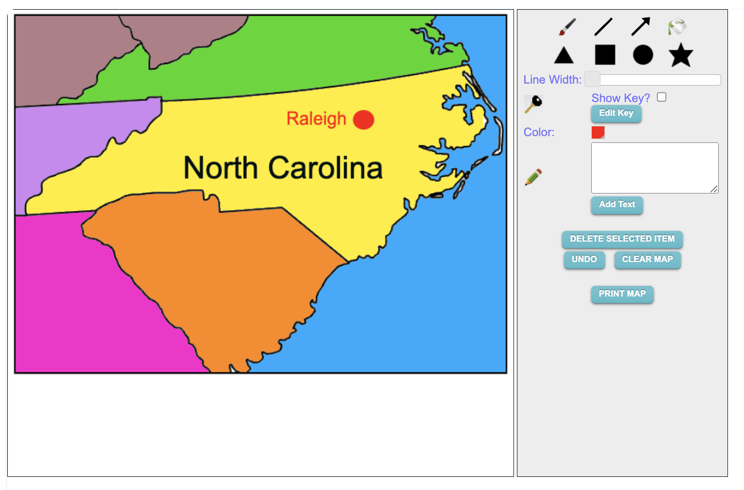 Make your Own North Carolina Map Online